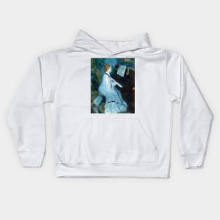 Woman at the Piano by Auguste Renoir Kids Hoodie